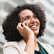 woman talking on mobile phone